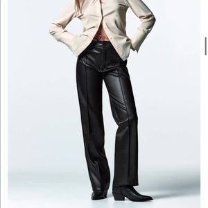 Zara full length faux leather pants
